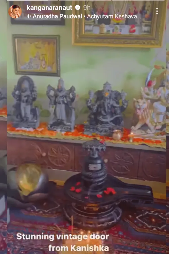 Kangana Ranaut Home Temple: She shared a glimpse of the temple in her Manali home on her Instagram story.